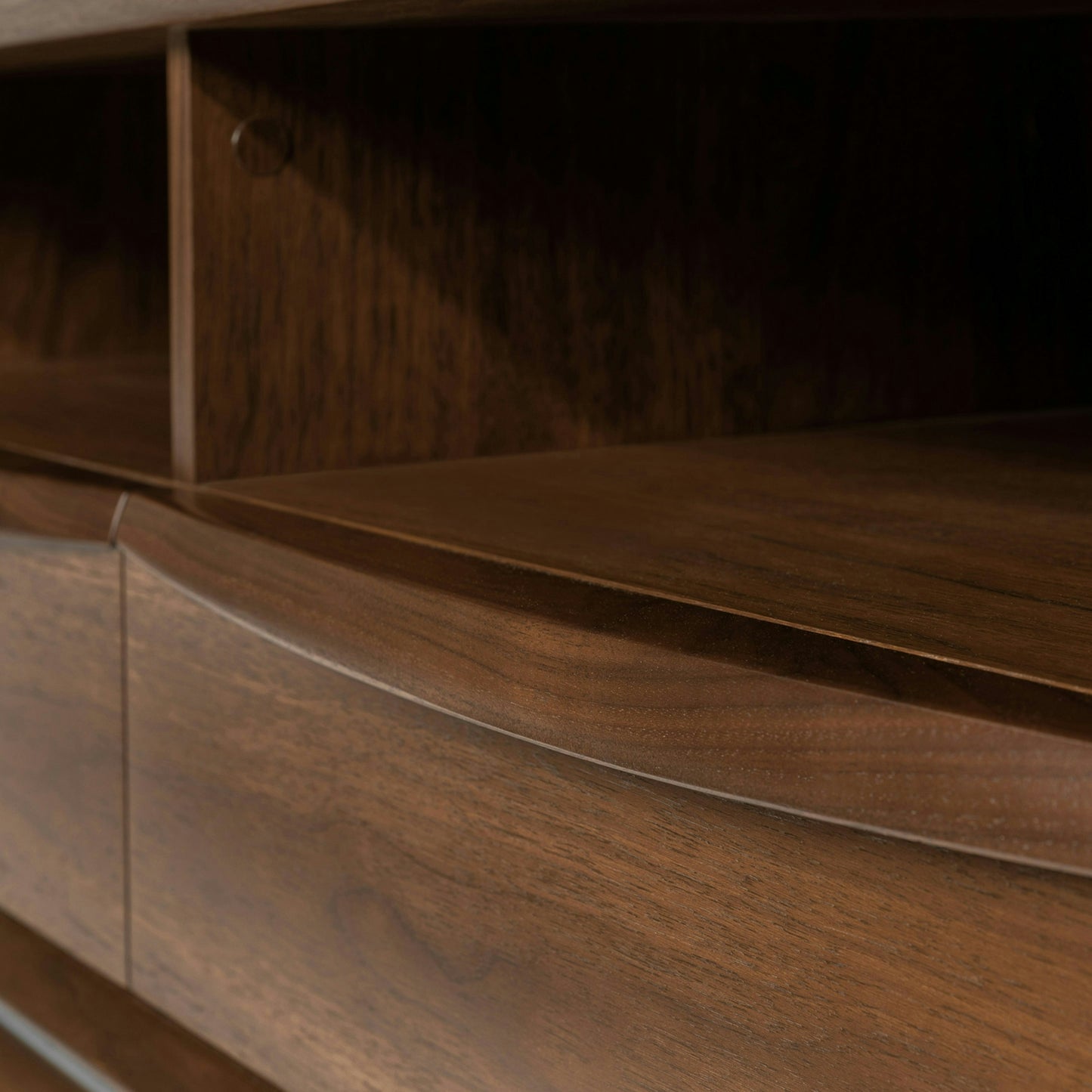 Solid Wood TV Cabinet with Drawer for Media Unit