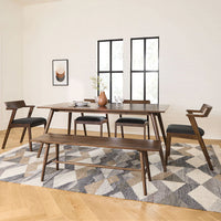 Wooden Dining Chair with Cushioned Seat in Walnut Finish