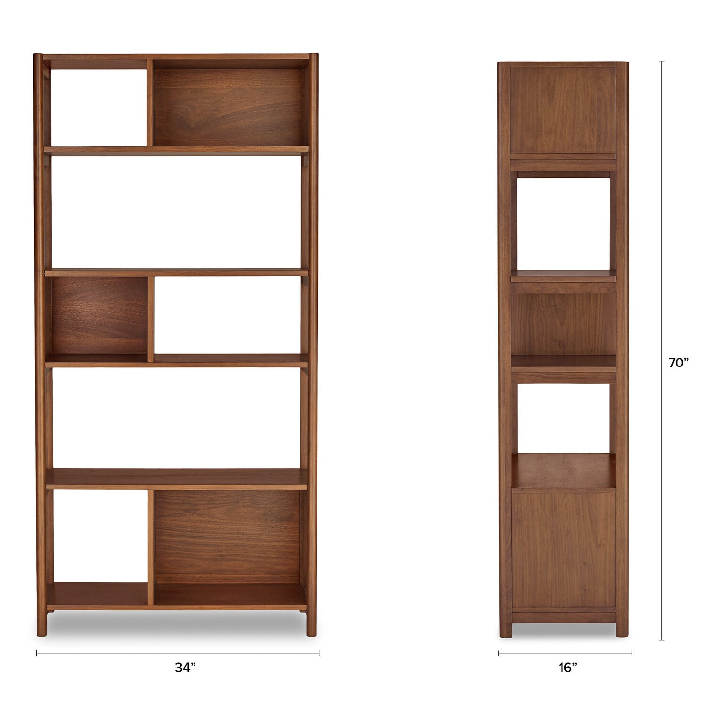 Solid Wood Bookshelf for Living Room