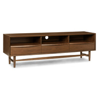 Solid Wood TV Cabinet with Drawer for Media Unit