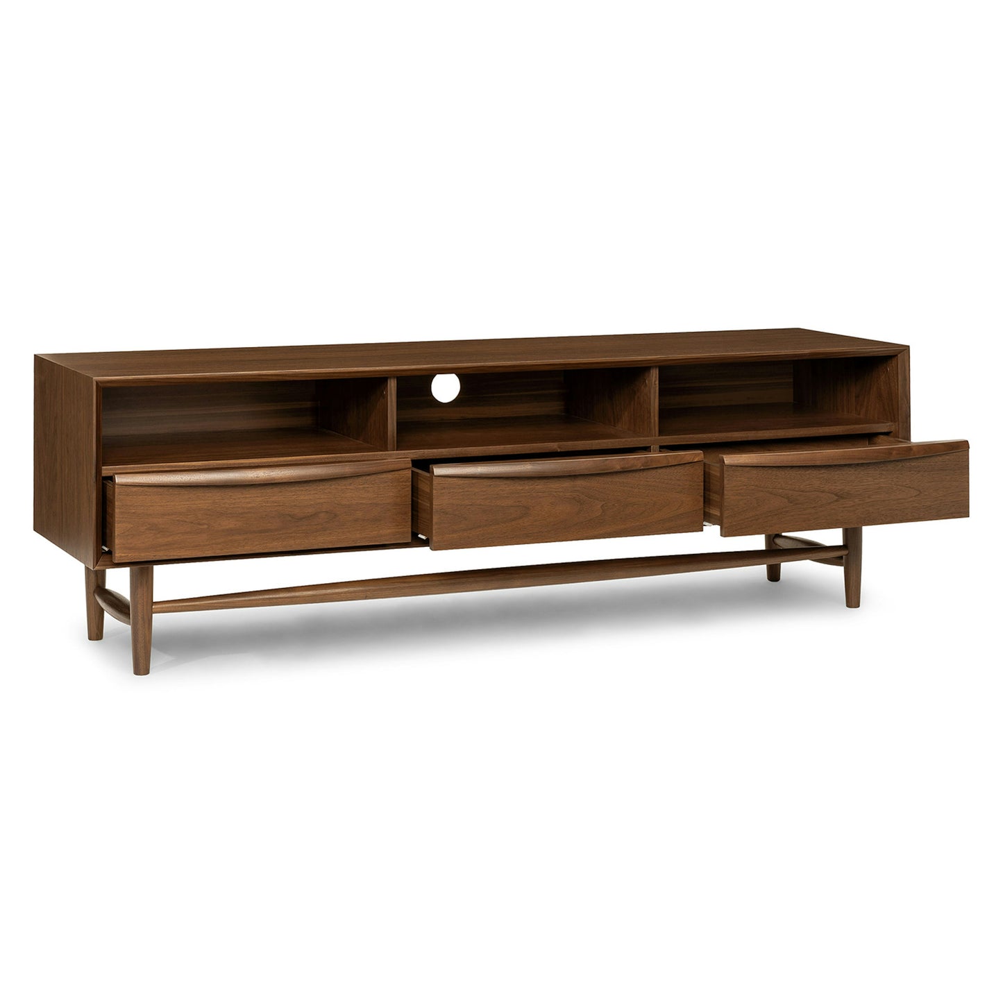 Solid Wood TV Cabinet with Drawer for Media Unit