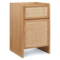Wooden Study Table with Storage in Rattan Design
