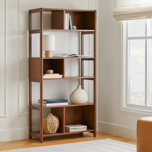 Solid Wood Bookshelf for Living Room