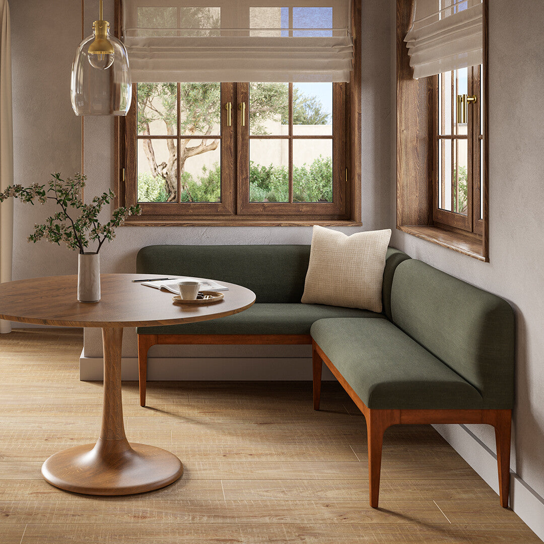 Solid Wood L-Shaped Upholstered Corner Bench