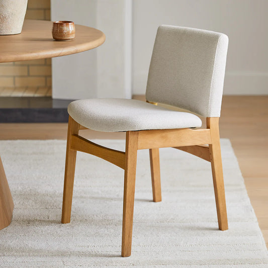 Solid Wood Dining Chair with Cushioned Seat
