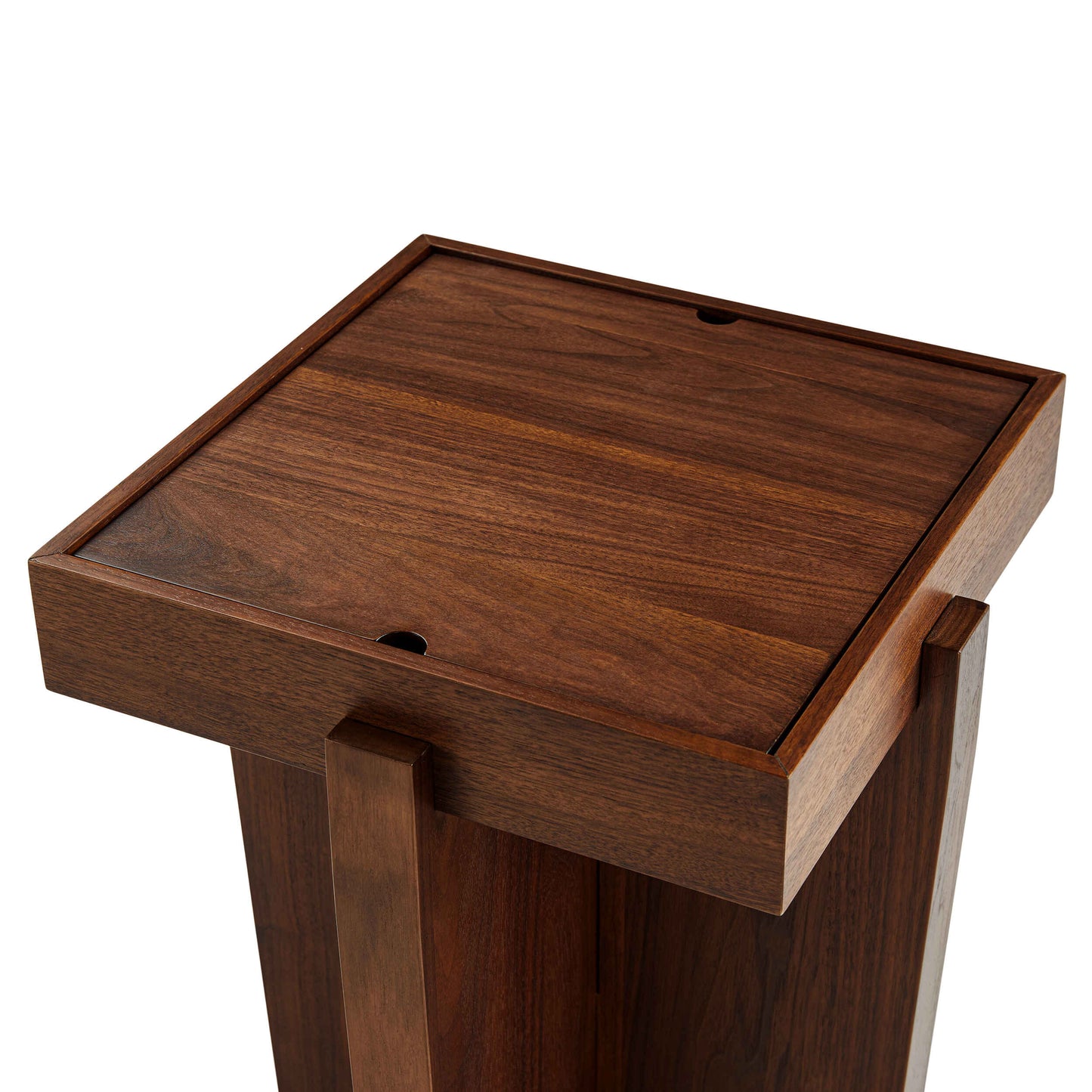 Wooden Chess Board Side Table with Storage