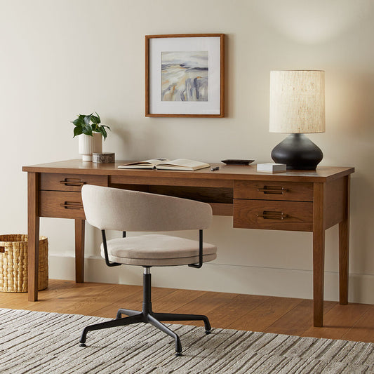 Solid Wood Study Table with Drawers Study Room