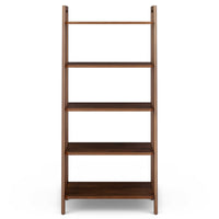 Wooden Bookshelf for Living Storage in Walnut Finish