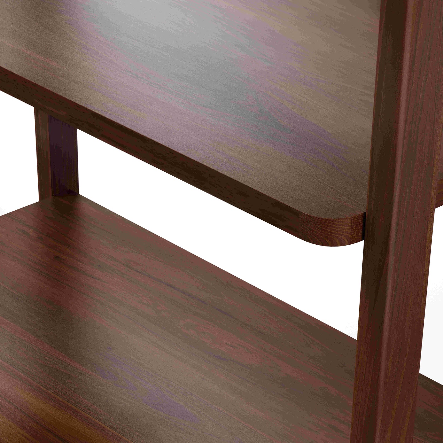 Wooden Bookshelf for Living Storage in Walnut Finish