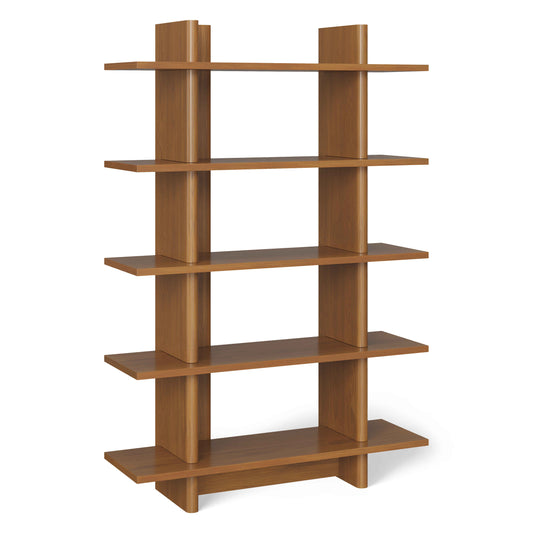 Wooden Bookshelf for Living Room in Natural Finish