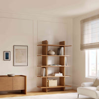 Wooden Bookshelf for Living Room in Natural Finish