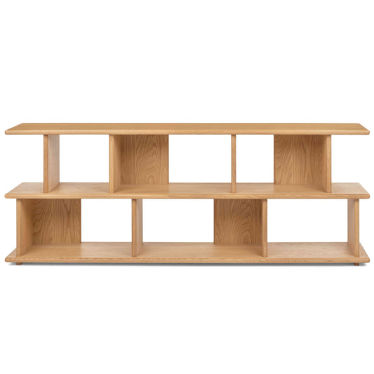 Wooden Low-Profile Bookshelf for Living Room
