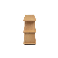 Wooden Low-Profile Bookshelf for Living Room
