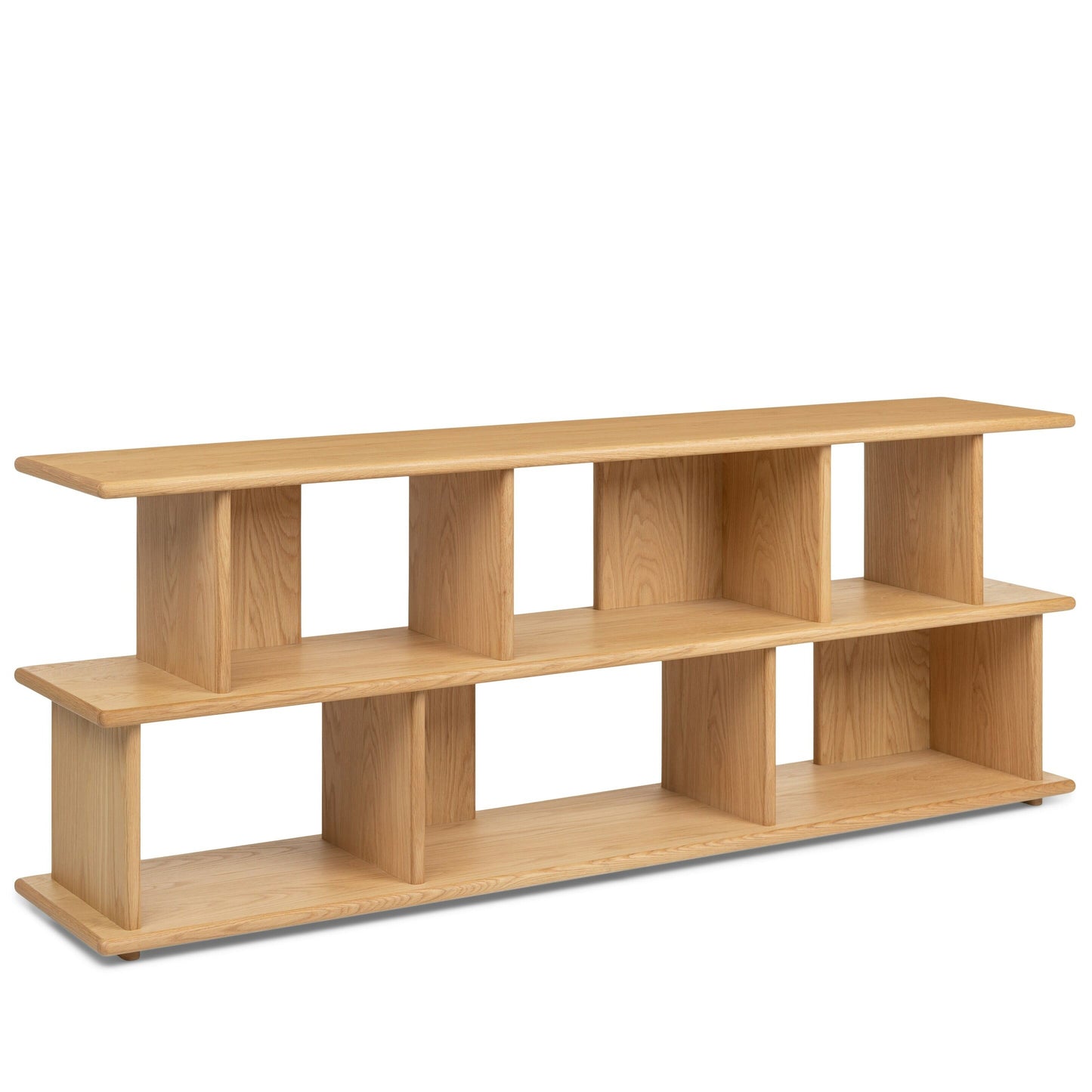 Wooden Low-Profile Bookshelf for Living Room