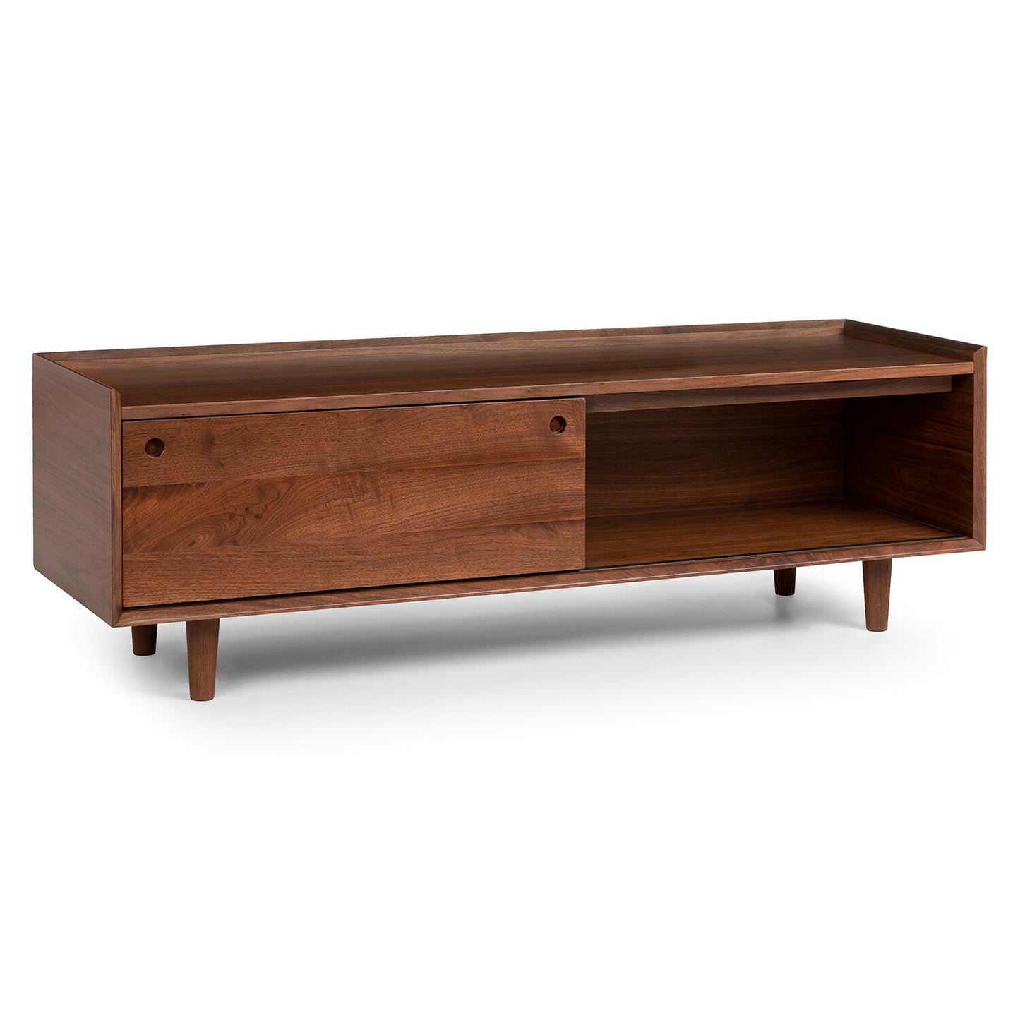 Solid Wood Upholstered Storage Bench with Sliding Doors
