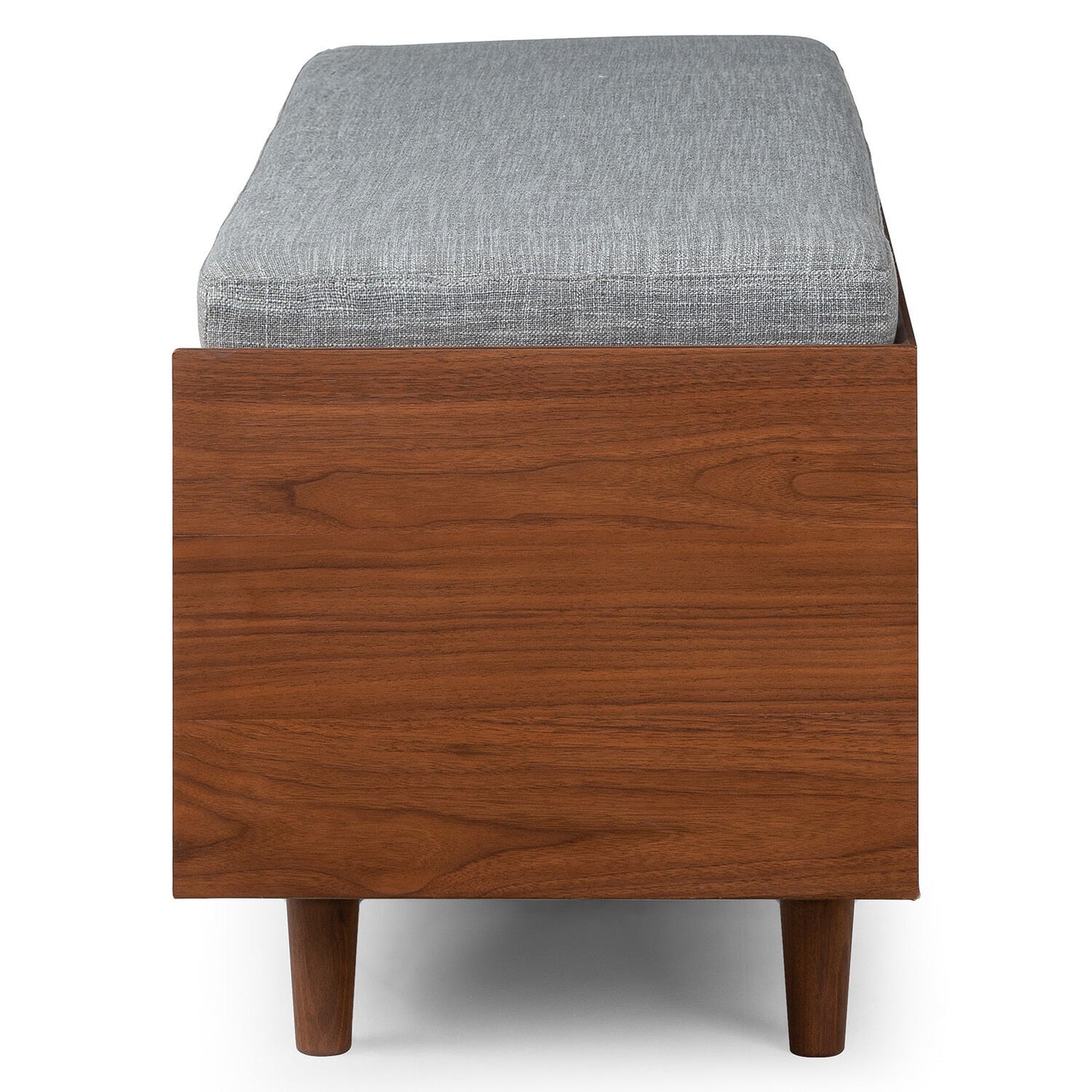 Solid Wood Upholstered Storage Bench with Sliding Doors