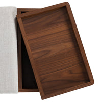 Wooden Storage Bench with Upholstered Seat