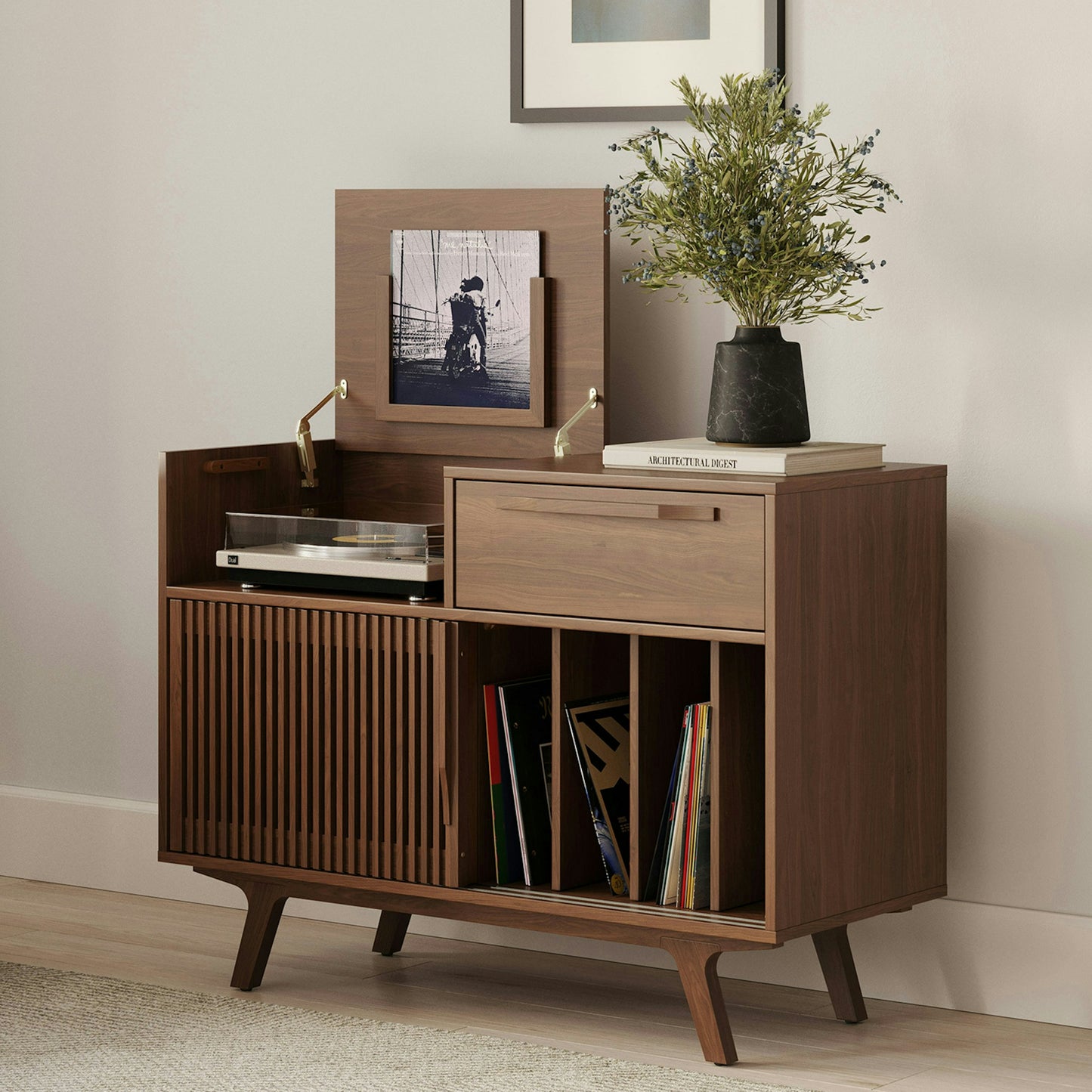 Solid Wood Sideboard Cabinet with Storage for Living Room
