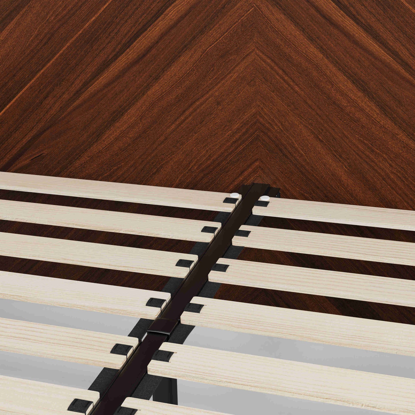 Wooden King Size Bed with Headboard in Walnut Finish