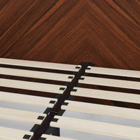 Wooden King Size Bed with Headboard in Walnut Finish