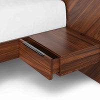 Wooden King Size Bed with Headboard in Walnut Finish