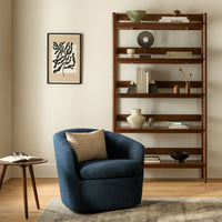 Wooden Bookshelf with Tapered Sides for Living Room