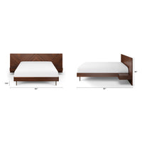 Wooden King Size Bed with Headboard in Walnut Finish