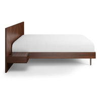 Wooden King Size Bed with Headboard in Walnut Finish