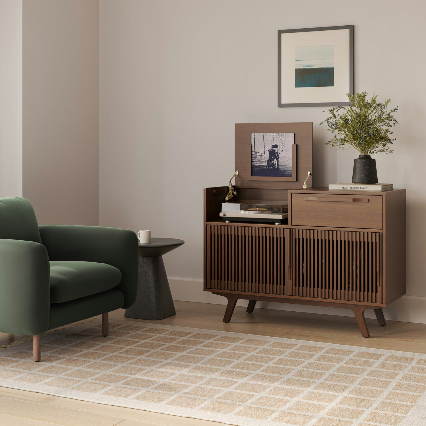 Solid Wood Sideboard Cabinet with Storage for Living Room