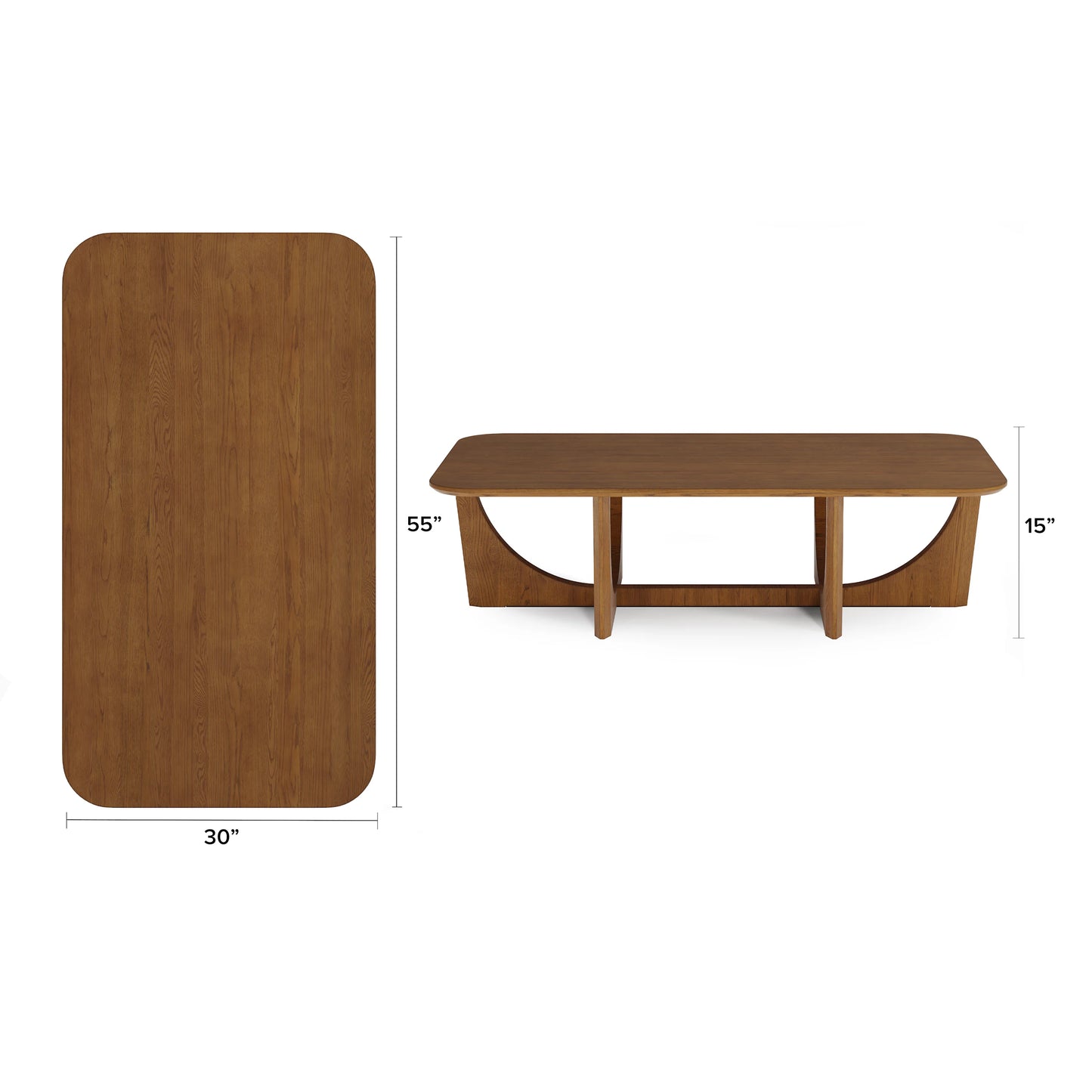 Solid Wood Rectangular Center Table for Living Room