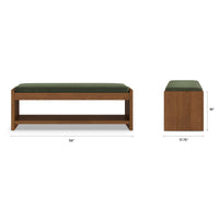 Wooden Bedroom Bench with Upholstered Seat & Storage Shelf