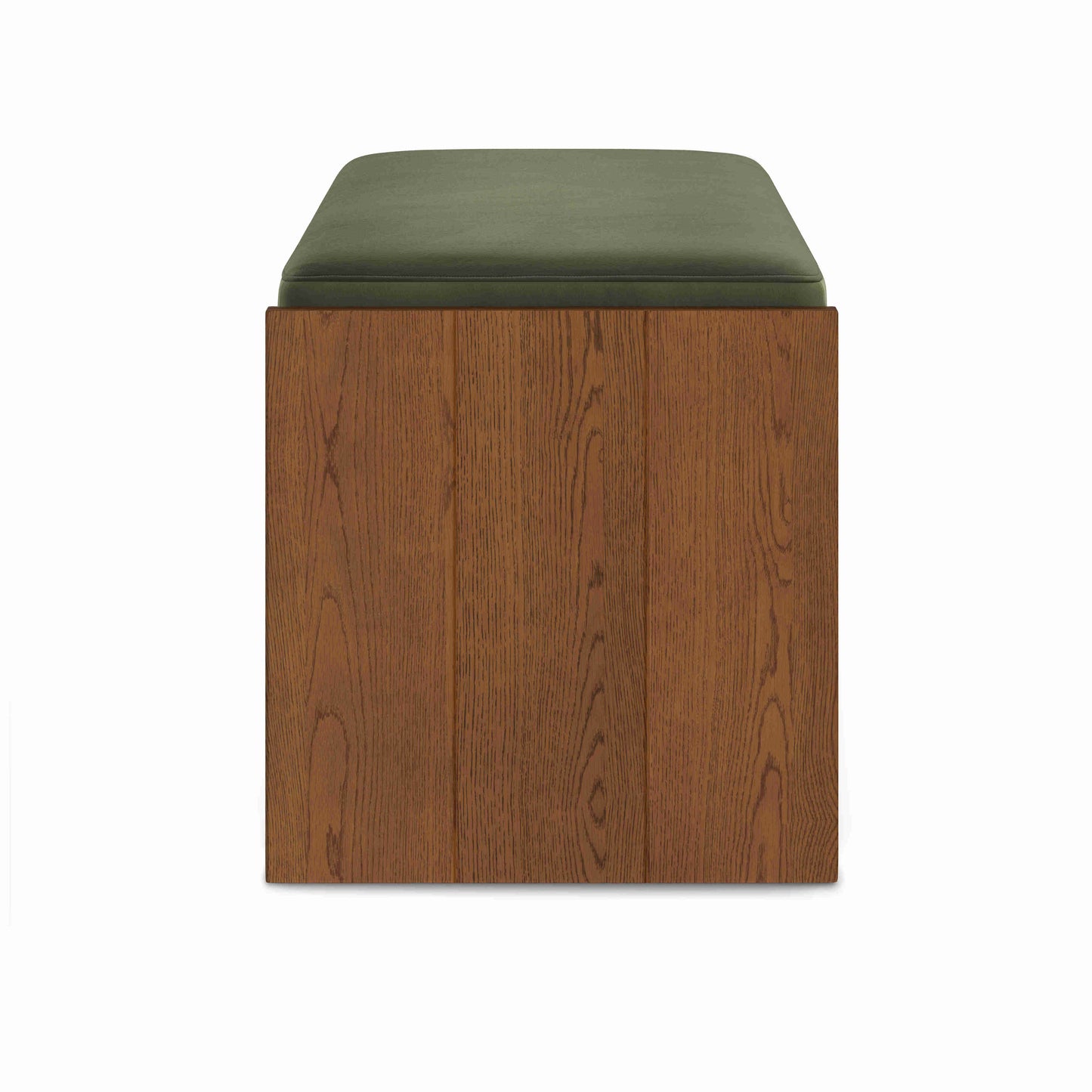 Wooden Bedroom Bench with Upholstered Seat & Storage Shelf