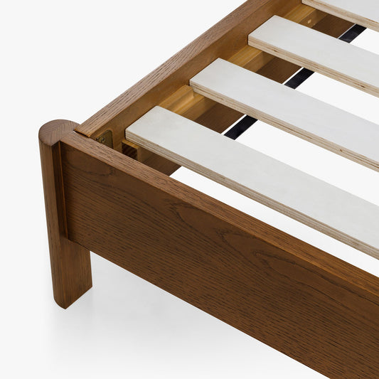 Wooden King Size Bed without Storage in Walnut Finish