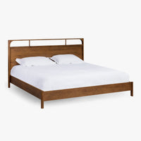 Wooden King Size Bed without Storage in Walnut Finish