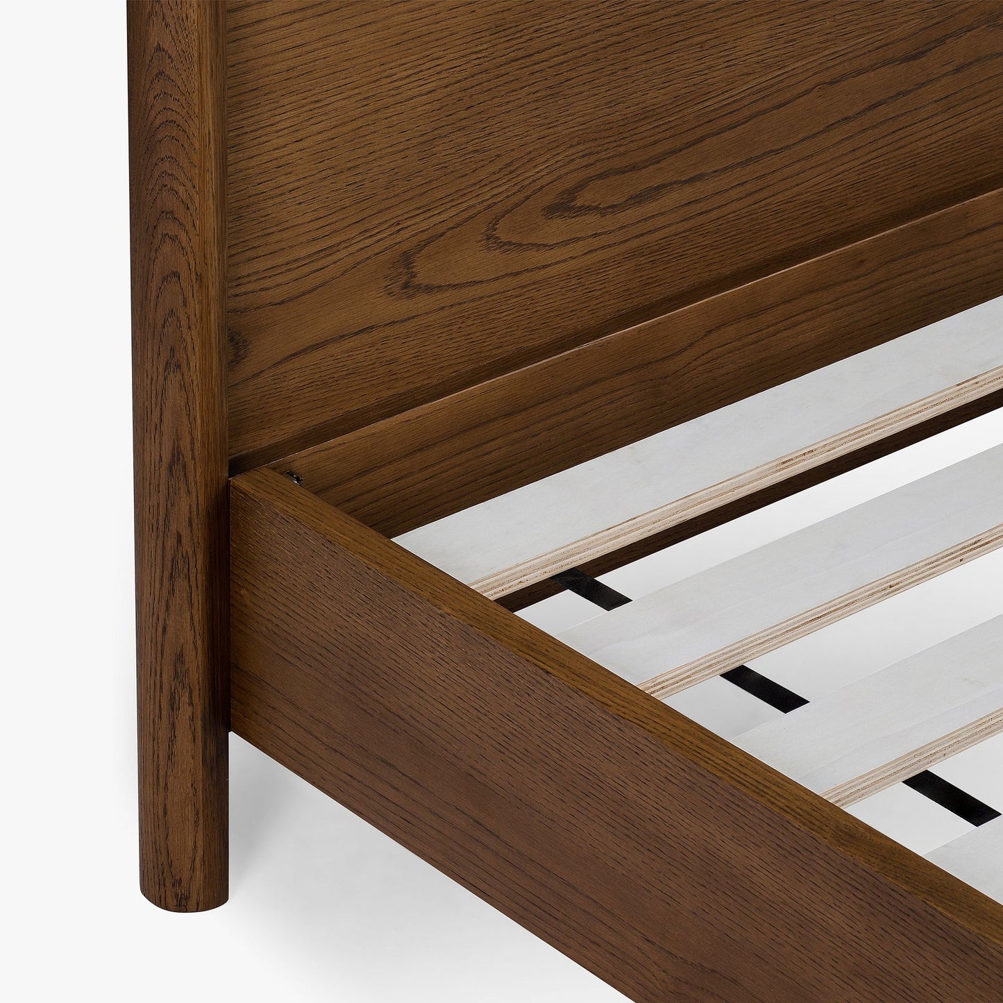 Wooden King Size Bed without Storage in Walnut Finish