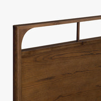 Wooden King Size Bed without Storage in Walnut Finish