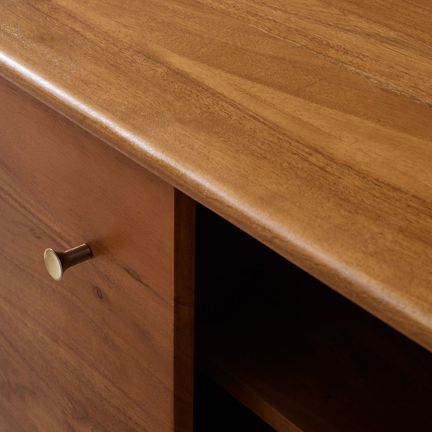 Solid Wood TV Unit in Natural Finish for Living Room