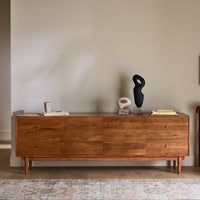 Solid Wood TV Unit in Natural Finish for Living Room