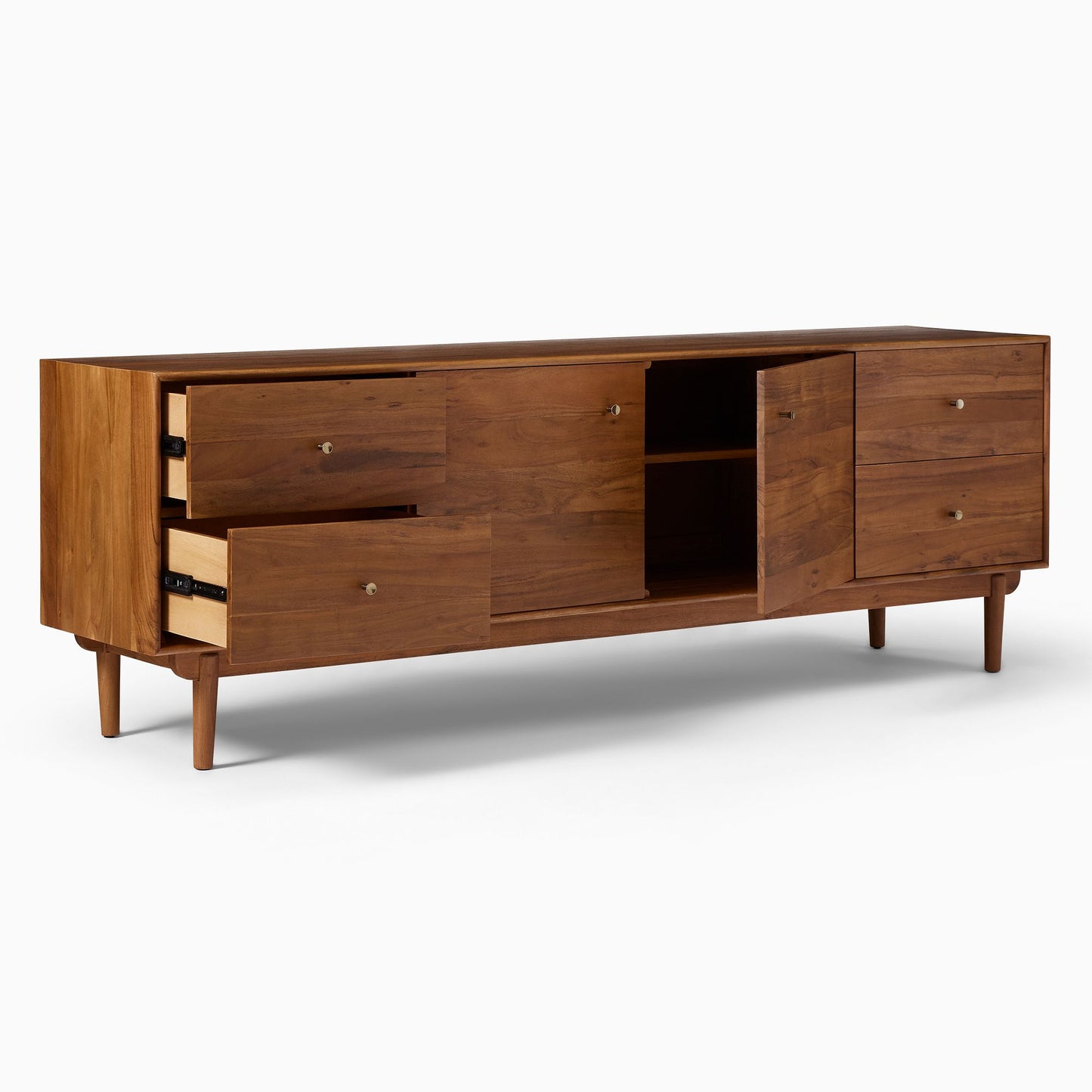 Solid Wood TV Unit in Natural Finish for Living Room