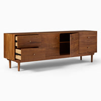Solid Wood TV Unit in Natural Finish for Living Room