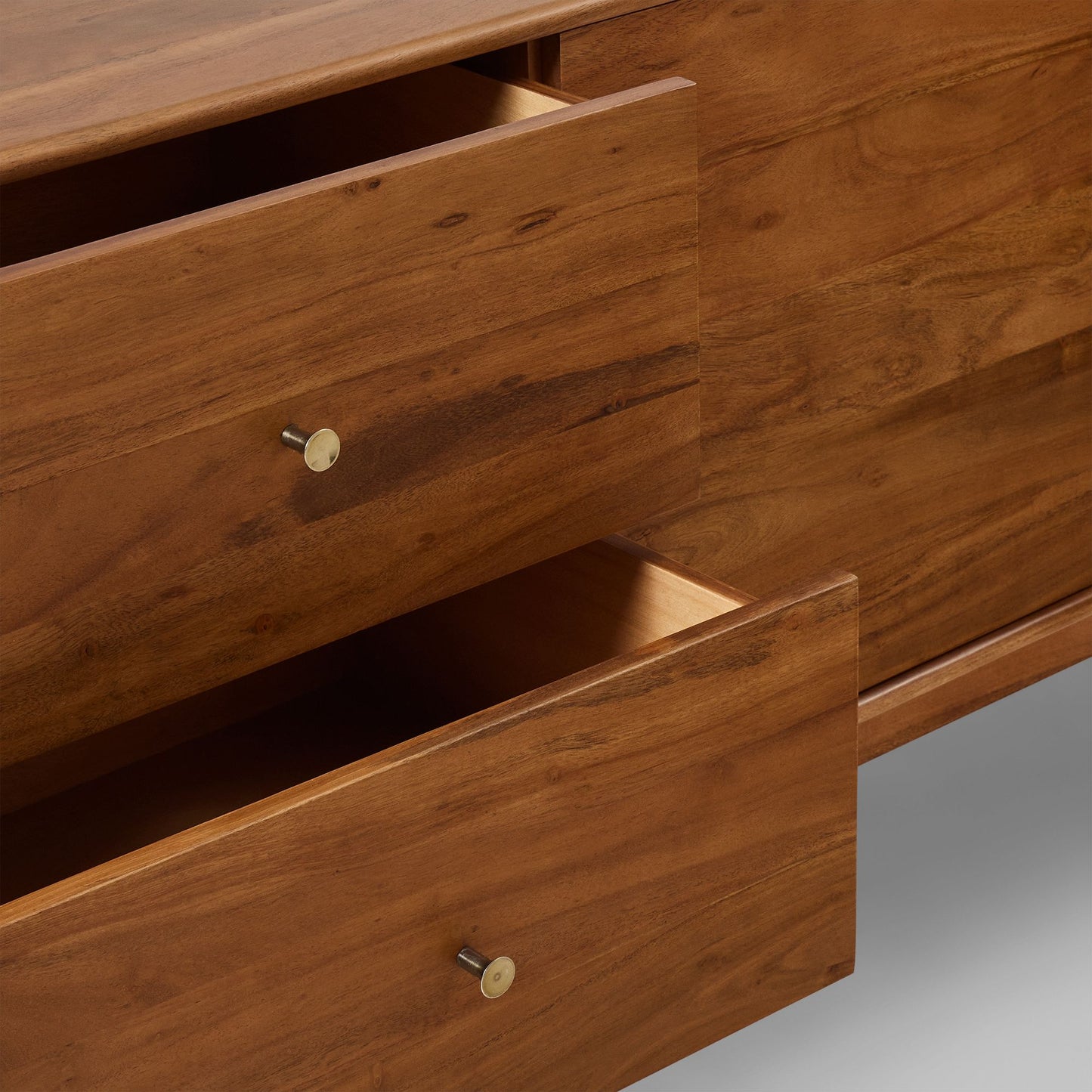 Solid Wood TV Unit in Natural Finish for Living Room