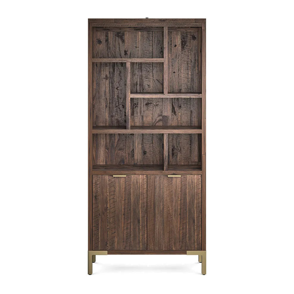 Solid Wood Bookshelf for Living Storage