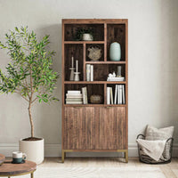 Solid Wood Bookshelf for Living Storage