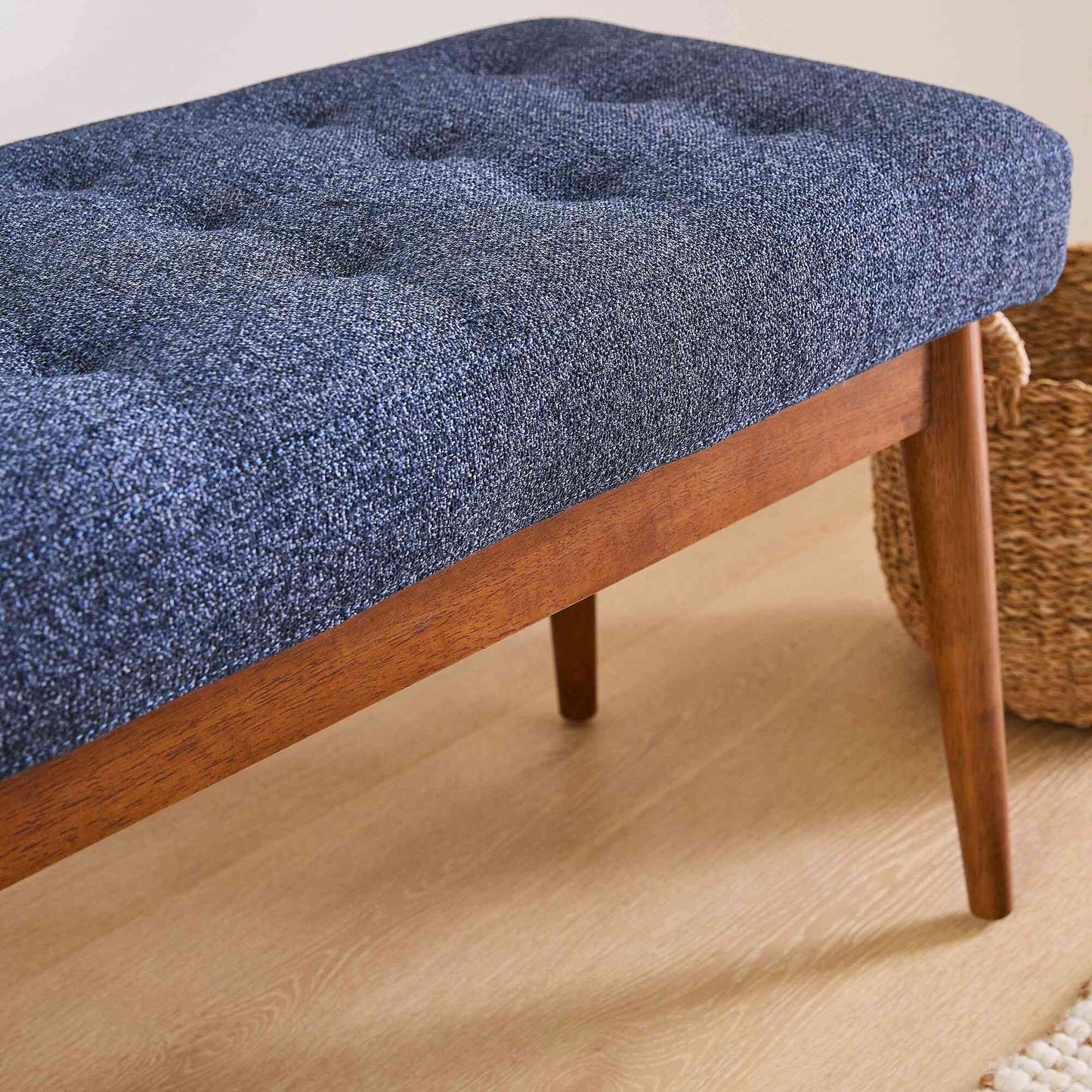 Wooden Tufted Bench | Upholstered Entryway Seating