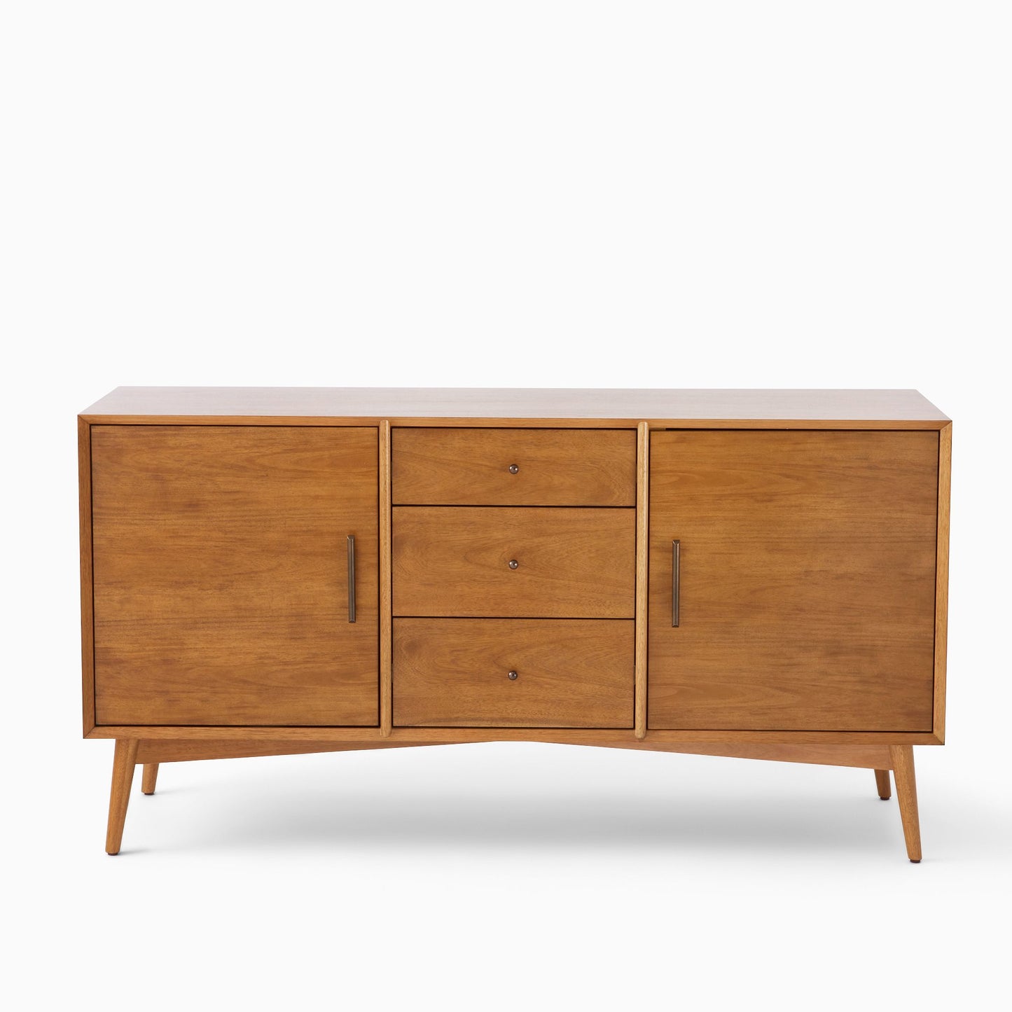 Solid Wood Media Console in Natural Finish for Entertainment Space