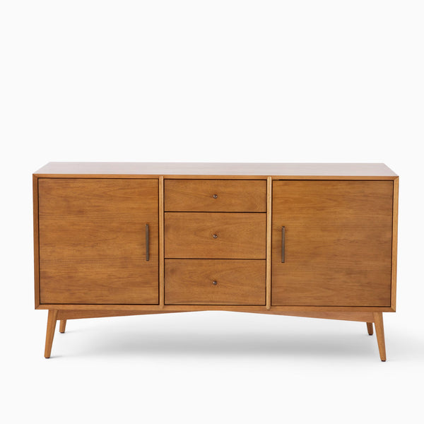 Solid Wood Media Console in Natural Finish for Entertainment Space - alternate