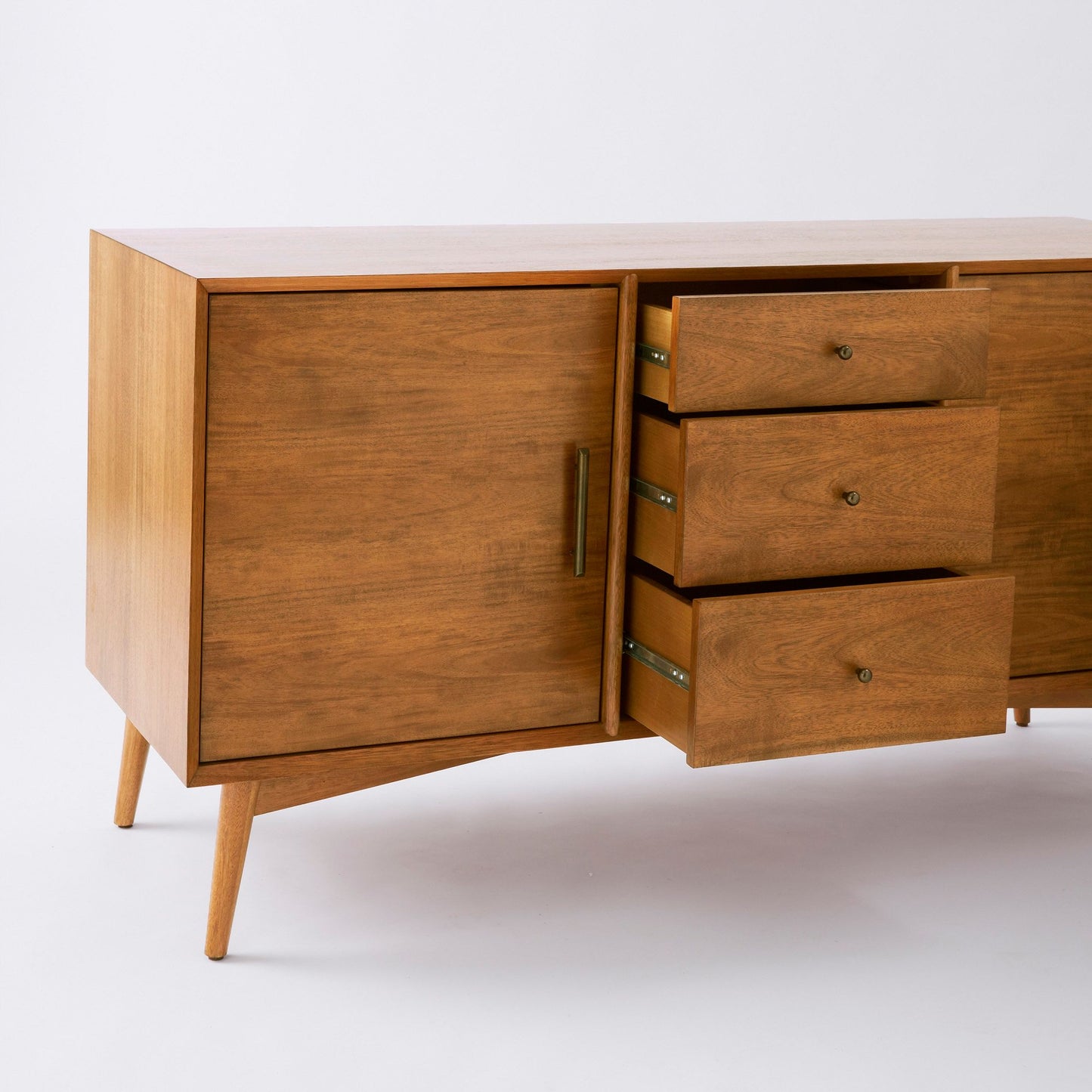 Solid Wood Media Console in Natural Finish for Entertainment Space
