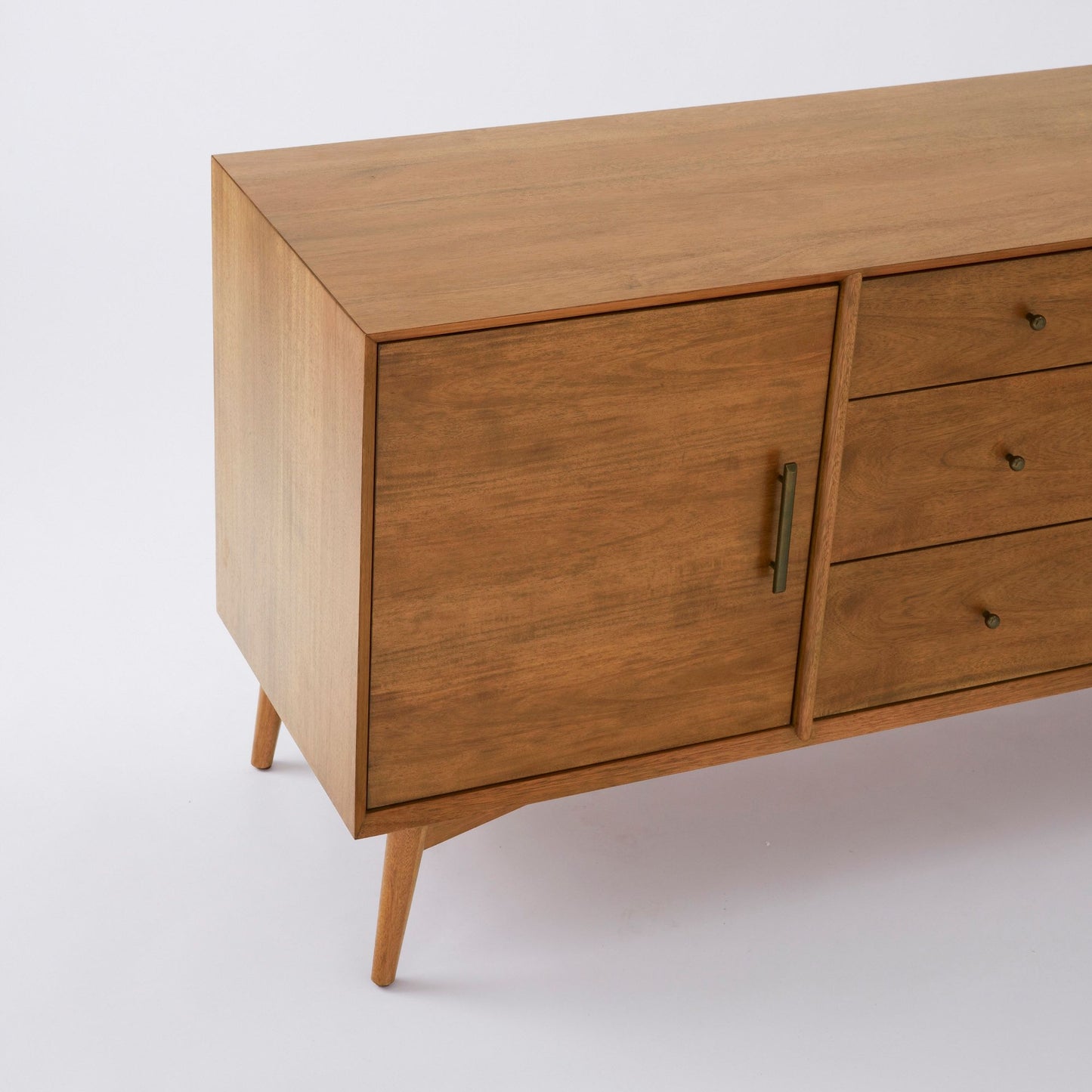 Solid Wood Media Console in Natural Finish for Entertainment Space