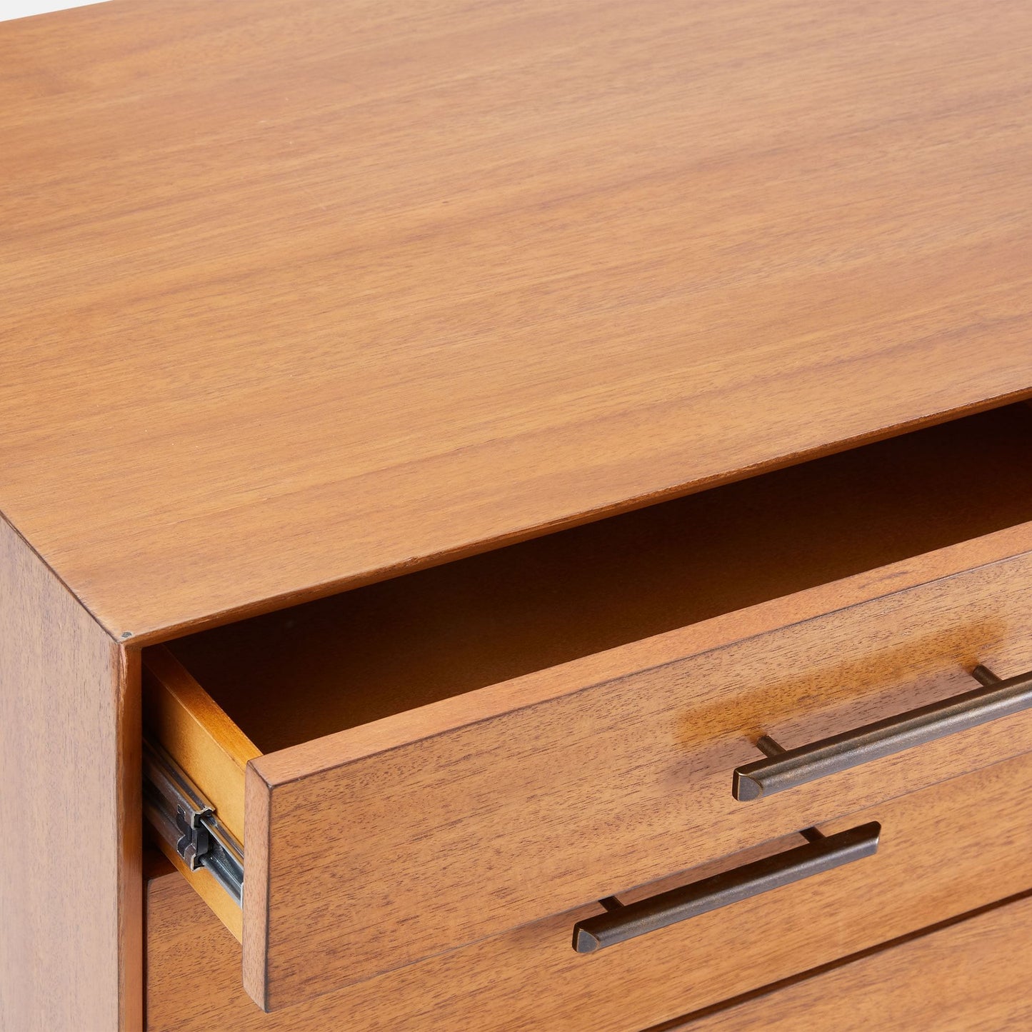 Solid Wood TV Cabinet in Natural Finish for Living Room