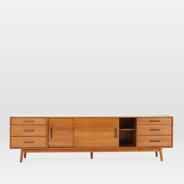 Solid Wood TV Cabinet in Natural Finish for Living Room - alternate